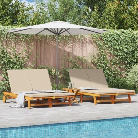 Doppel-Sonnenliege mit Rädern und Kissen aus Akazienholz von , Liegen - Ref: Foro24-3325190, Preis: 427,55 €, Rabatt: %