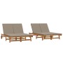 Doppel-Sonnensessel mit Rollen und Kissen aus massivem Akazienholz von , Liegen - Ref: Foro24-3325191, Preis: 427,84 €, Rabat...