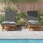 Strandkörbe 2 Stück mit Rädern und Kissen aus Akazienholz von , Liegen - Ref: Foro24-3325195, Preis: 360,37 €, Rabatt: %