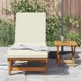 Sun chair with wheels, table and cushion made of solid acacia wood by , Loungers - Ref: Foro24-3325200, Price: 215,31 €, Disc...