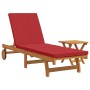 Sonnensofa mit Rädern und Tisch, Kissen aus Akazienholz von , Liegen - Ref: Foro24-3325204, Preis: 251,01 €, Rabatt: %