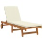 Sun loungers with wheels 2 pcs with table and cushion made of solid acacia wood by , Loungers - Ref: Foro24-3325206, Price: 3...