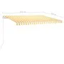 Toldo retráctil automático con postes amarillo y blanco 4,5x3 m by vidaXL, Awnings - Ref: Foro24-3069968, Price: 490,21 €, Di...