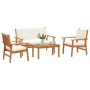 Conjunto de Sofá de Jardín de 4 Piezas con Cojines de Madera Sólida de Acacia de , Sofás de exterior - Ref: Foro24-3325227, P...