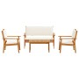 Conjunto de Sofá de Jardín de 4 Piezas con Cojines de Madera Sólida de Acacia de , Sofás de exterior - Ref: Foro24-3325227, P...