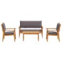 4-Piece Garden Sofa Set with Solid Acacia Wood Cushions by , Outdoor sofas - Ref: Foro24-3325228, Price: 359,66 €, Discount: %