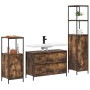 3-piece bathroom furniture set in smoked oak and crafted wood by , bathroom vanities - Ref: Foro24-3328361, Price: 190,60 €, ...