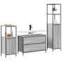 3-teiliges Badezimmermöbel-Set in Sonoma Grau aus handgefertigtem Holz von , Badezimmerwaschtische - Ref: Foro24-3328362, Pre...