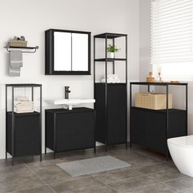 Juego de Muebles de Baño de 5 Piezas VidaXL en Madera de Roble Negra de , Muebles de baño - Ref: Foro24-3328369, Precio: 331,...
