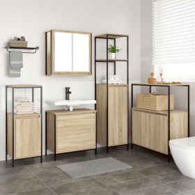 5-teiliges Badmöbel-Set aus Sonoma-Eichenholzwerkstoff von , Badezimmermöbel - Ref: Foro24-3328370, Preis: 308,30 €, Rabatt: %