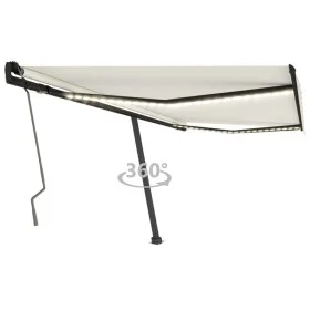 Toldo manual retráctil con LED color crema 400x350 cm by vidaXL, Awnings - Ref: Foro24-3069822, Price: 535,23 €, Discount: %