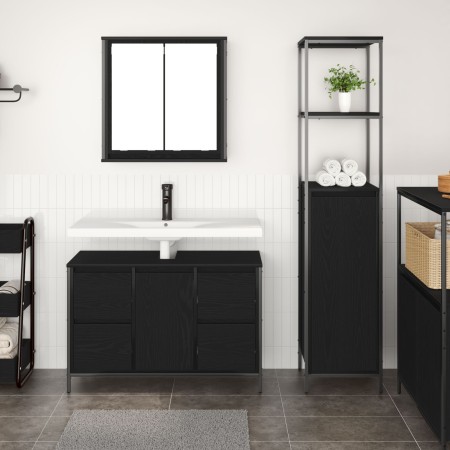 2-teiliges Badmöbel-Set aus schwarzem Eichenholz von , Badezimmerwaschtische - Ref: Foro24-3328374, Preis: 171,87 €, Rabatt: %