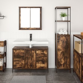 2-teiliges Badmöbel-Set aus geräuchertem Eichenholz von , Badezimmerwaschtische - Ref: Foro24-3328376, Preis: 160,88 €, Rabat...