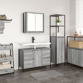 2-teiliges Badezimmermöbel-Set Sonoma Grey aus aufwendigem Holz von , Badezimmerwaschtische - Ref: Foro24-3328377, Preis: 166...