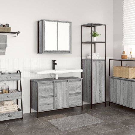 2-teiliges Badezimmermöbel-Set Sonoma Grey aus aufwendigem Holz von , Badezimmerwaschtische - Ref: Foro24-3328377, Preis: 166...