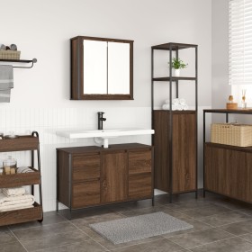2-Piece Bathroom Furniture Set in Brown Oak Wood by , bathroom vanities - Ref: Foro24-3328378, Price: 166,63 €, Discount: %