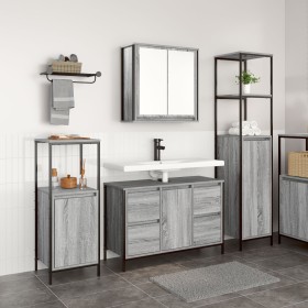 3-teiliges Badmöbel-Set aus Holz Sonoma Grau von , Badezimmerwaschtische - Ref: Foro24-3328382, Preis: 213,86 €, Rabatt: %