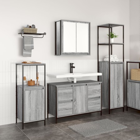 3-teiliges Badmöbel-Set aus Holz Sonoma Grau von , Badezimmerwaschtische - Ref: Foro24-3328382, Preis: 213,86 €, Rabatt: %