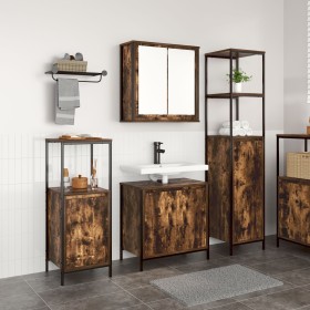 Juego de muebles de baño de 3 piezas en roble ahumado - Madera compuesta de , Tocadores de baño - Ref: Foro24-3328396, Precio...