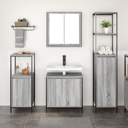 3-teiliges Badmöbel-Set aus Sonoma Grey Engineered Wood von , Badezimmerwaschtische - Ref: Foro24-3328397, Preis: 173,45 €, R...