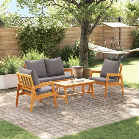4-teiliges Bistro-Set mit Kissen aus massivem Akazienholz von , Outdoor-Sofas - Ref: Foro24-3328606, Preis: 388,93 €, Rabatt: %
