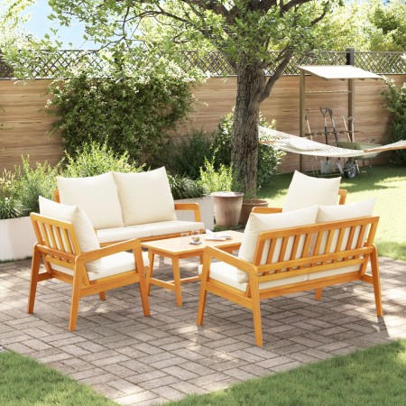 5-teiliges Bistro-Set mit Kissen aus massivem Akazienholz von , Outdoor-Sofas - Ref: Foro24-3328609, Preis: 510,33 €, Rabatt: %
