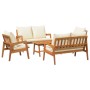 5-teiliges Bistro-Set mit Kissen aus massivem Akazienholz von , Outdoor-Sofas - Ref: Foro24-3328609, Preis: 510,33 €, Rabatt: %