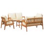 5-teiliges Bistro-Set mit Kissen aus massivem Akazienholz von , Outdoor-Sofas - Ref: Foro24-3328609, Preis: 510,33 €, Rabatt: %