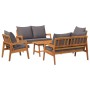 5-Piece Bistro Set with Solid Acacia Wood Cushions by , Outdoor sofas - Ref: Foro24-3328610, Price: 537,18 €, Discount: %