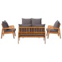 5-Piece Bistro Set with Solid Acacia Wood Cushions by , Outdoor sofas - Ref: Foro24-3328610, Price: 537,18 €, Discount: %
