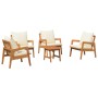 5-Piece Bistro Set with Solid Acacia Wood Cushions by , Outdoor sofas - Ref: Foro24-3328611, Price: 384,09 €, Discount: %