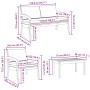 4-Piece Bistro Set with Cushions - Solid Acacia Wood by , Outdoor sofas - Ref: Foro24-3328614, Price: 353,79 €, Discount: %