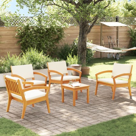 5-Piece Bistro Set with Solid Acacia Wood Cushions by , Outdoor sofas - Ref: Foro24-3328619, Price: 364,79 €, Discount: %
