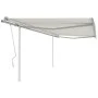 Manual retractable awning with cream poles 4.5x3 m by vidaXL, Awnings - Ref: Foro24-3069957, Price: 480,62 €, Discount: %