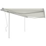 Toldo retráctil manual con postes crema 4,5x3 m de vidaXL, Toldos - Ref: Foro24-3069957, Precio: 497,03 €, Descuento: %