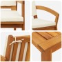 5-Piece Bistro Set with Solid Acacia Wood Cushions by , Outdoor sofas - Ref: Foro24-3328619, Price: 364,79 €, Discount: %