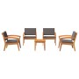 5-Piece Bistro Set with Cushions - Solid Acacia Wood by , Outdoor sofas - Ref: Foro24-3328620, Price: 365,89 €, Discount: %