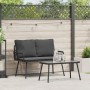 2-teiliges Garten-Esszimmerset mit Kissen Rattan Polyester Schwarz von , Gartenstühle - Ref: Foro24-3328646, Preis: 180,04 €,...