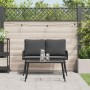 2-teiliges Garten-Esszimmerset mit Kissen Rattan Polyester Schwarz von , Gartenstühle - Ref: Foro24-3328646, Preis: 180,04 €,...