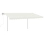 Toldo retráctil manual con postes crema 4,5x3 m de vidaXL, Toldos - Ref: Foro24-3069957, Precio: 497,03 €, Descuento: %