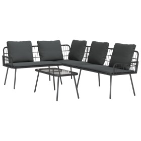 2-teilige Gartensofagarnitur mit schwarzen Kissen aus Rattan von , Outdoor-Sofas - Ref: Foro24-3328648, Preis: 356,05 €, Raba...