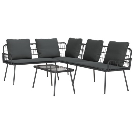 2-teilige Gartensofagarnitur mit schwarzen Kissen aus Rattan von , Outdoor-Sofas - Ref: Foro24-3328648, Preis: 356,05 €, Raba...