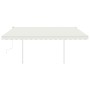 Manual retractable awning with cream poles 4.5x3 m by vidaXL, Awnings - Ref: Foro24-3069957, Price: 497,03 €, Discount: %