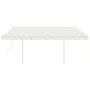 Manual retractable awning with cream poles 4.5x3 m by vidaXL, Awnings - Ref: Foro24-3069957, Price: 480,62 €, Discount: %