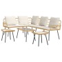 4-teilige Gartensofagarnitur mit Kissen aus natürlichem Polyrattan von , Outdoor-Sofas - Ref: Foro24-3328651, Preis: 339,05 €...