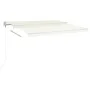 Manual retractable awning with cream poles 4.5x3 m by vidaXL, Awnings - Ref: Foro24-3069957, Price: 480,62 €, Discount: %