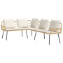 2-teilige Gartensofagarnitur mit Kissen aus natürlichem Polypropylen-Rattan von , Outdoor-Sofas - Ref: Foro24-3328653, Preis:...