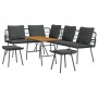4-teiliges Gartensofa-Set mit schwarzen Rattan-Polyester-Kissen von , Outdoor-Sofas - Ref: Foro24-3328654, Preis: 348,20 €, R...