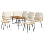 4-teiliges Gartensofa-Set mit Kissen aus natürlichem Rattan von , Outdoor-Sofas - Ref: Foro24-3328655, Preis: 356,38 €, Rabat...