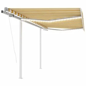Toldo automático LED sensor de viento amarillo blanco 3,5x2,5 m by vidaXL, Awnings - Ref: Foro24-3069933, Price: 575,29 €, Di...